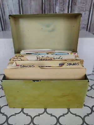 Grandma's Vintage Recipe Box With Lots Of Handwritten & Cut Out Recipes W/box • $20.99