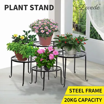 4 X Levede Metal Plant Stand Outdoor Indoor Garden Decor Flower Pot Rack Iron • $42.99