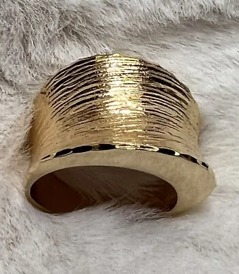 Bronzallure Milor Ring Hammered Yellow Gold Plated Bronze Italy 9.5 Milan Band • $45