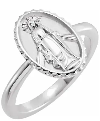 Sterling Silver Miraculous Medal Ring • $59