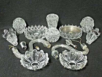 $24.95 • Buy Lot Of Vintage Crystal Glass Chandelier Arms Pieces Parts