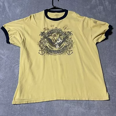 Mickey Mouse Walt Disney World Yellow Ringer T Shirt Adult XL • $19.95