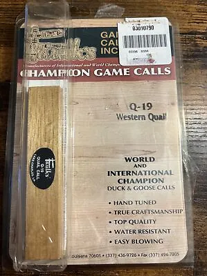 Faulk's Western Quail- Duck- Goose Call Q-19 Brown- NEW In Original Packaging • $21.49