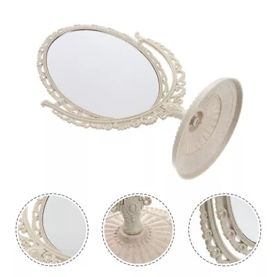 Vintage Tabletop Vanity Mirror With Stand Double Sided 360° Rotation (Beige) • $15.19