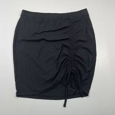 Justify Women’s Ribbed Mini Skirt Y2K Black Size L (fits Small) • $9.99