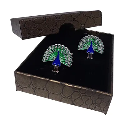 £8.75 • Buy Peacock Cufflinks, Bird Novelty Cuff Links In Gift Box 50-95