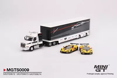 Mini GT Corvette Racing C8.R Racing Transporter Set MGTS0009 1/64 • $109.99