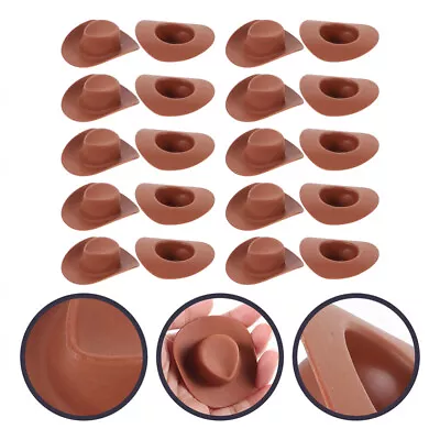 40 Mini Western Hats For Dollhouse Pretend Play (Brown)-KC • $12.59