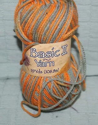 Nicole Basic II  Variegated Orange & Grau Yarn New Fast Shipping • $3.99