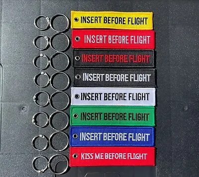 Insert Before Flight Embroidered Aviation Pilot Driver Moto Keychain Moto Plane • $4.99