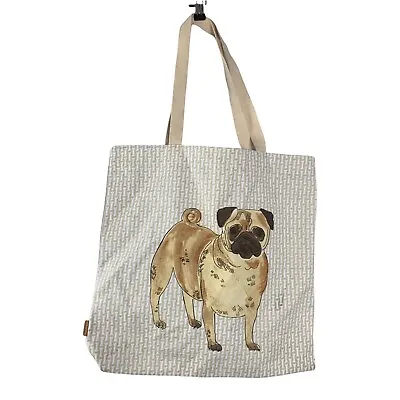 Milly Green Pug Dog Cotton Tote Bag Designed In Britain • $16