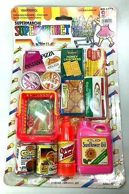 VTG 1980s Toy Food Grocery Shop Mini Play Pretend Food Boxes Basket Pantry • $16.99