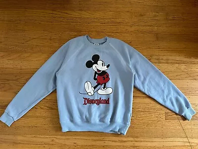 DISNEY Mickey Mouse Womens Sz S Blue Pullover Longsleeve Sweatshirt • $23.20