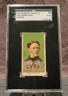 1909 T206 Johnny Evers Piedmont (Chicago) - SGC 1 - HALL OF FAME! • $400