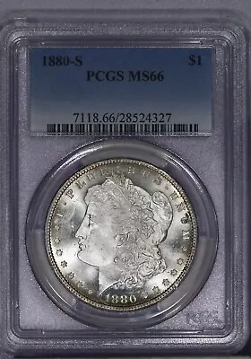 1880-S Morgan Silver Dollar $1 PCGS MS66 - Extremely Lustrous! PL Reverse! WOW! • $375