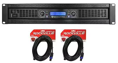 Rockville RPA16 10000 Watt 2 Channel Power Amplifier Pro/DJ Amp+Speakon Cables • $439.95