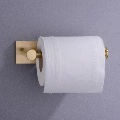 $24.99 • Buy Brushed Gold Bathroom Toilet Paper Holder Wall Mount Tissue Roll Hanger Storage