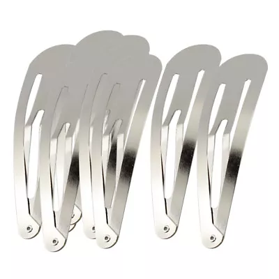 10pcs 9cm Silver Sleepy Hair Snap Clips Bendies Slides Blank For DIY Craft • £4.93