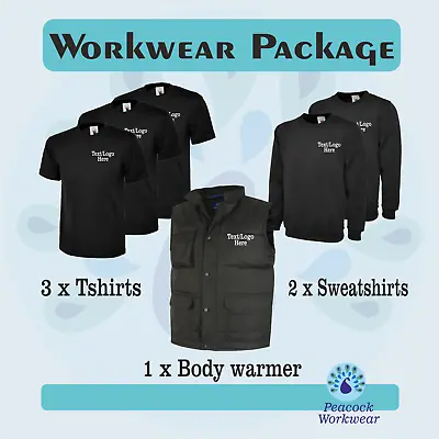 Work Wear Package. Embroidered Workwear. Uneek Body Warmer Sweatshirt  Tshirt • £85