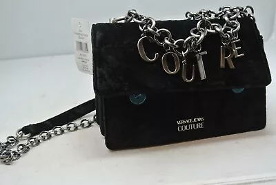 VERSACE JEANS COUTURE Logo Charm Suede Shoulder Bag • $199