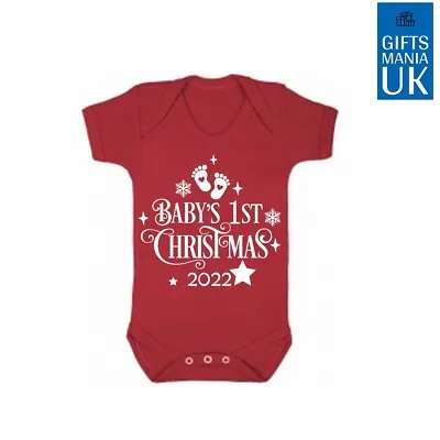 Baby's 1st Christmas Baby Grow Body Suit Various Colours Free P+P  • £8.99