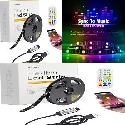 LED Lights For TV 55-65Inch  USB LED Light Strip 14.8Ft With APP And Remote • $10.54