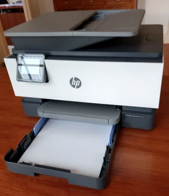$90 • Buy HP OfficeJet Pro 9010e All-in-One Printer - White/Grey. As New Condition Less.