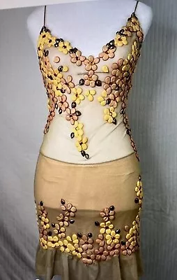 Ema Savahl Vintage Couture Flower Mesh Dress XS No Size Tag • $778