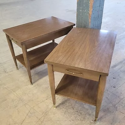 1960s Mid Century Walnut Mersman Side End Tables Set Of 2 • $289