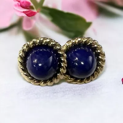 Tiffany & Co. 18k Gold Lapis Lazuli Stud Earrings • $131.50