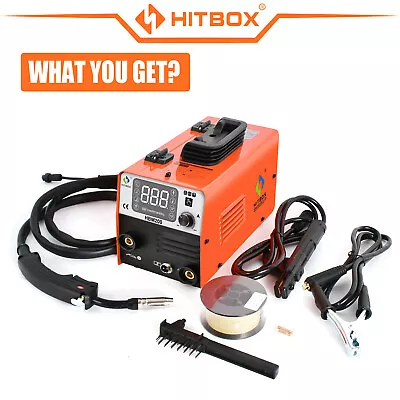 HITBOX 2IN1 MIG WELDER MMA DC 200Amp GASLESS IGBT 110V INVERTER MIG WELDER US • $89.99