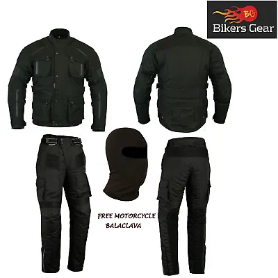 Motorcycle Motorbike 2Pcs Suit Waterproof Adventure Jacket Cargo Trouser Armours • $164.17