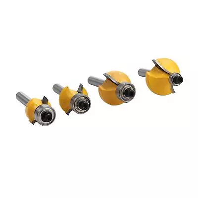 4X Round Over Router Bit 1/2  3/8  1/4  1/8  Radius Woodworking Cutter 1/4 Shank • £10.29