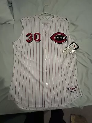 NWT Ken Griffey Jr Jersey Sleeveless Majestic Authentic Cincinnati Reds Size 48 • $368