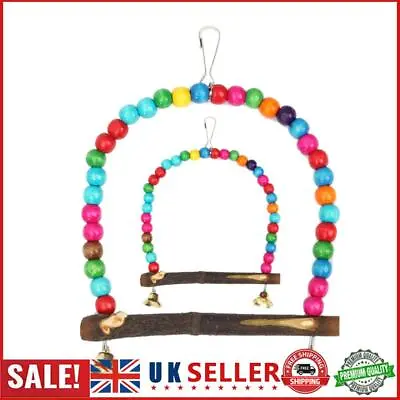 Wooden Bird Swing Toys Parakeet Cockatiel Lovebird Budgie Cage Hangi GB • £4.99