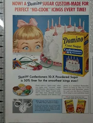 1957 Domino Sugar Vintage Print Ad Cane Confectioners Powdered Cake Frost Icing  • $7.93