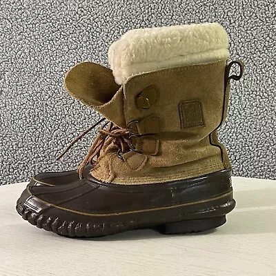 LaCrosse Lined Cold Weather Boots Womens 8 Suede Fur Winter Insulated Duck Boots • £38.56