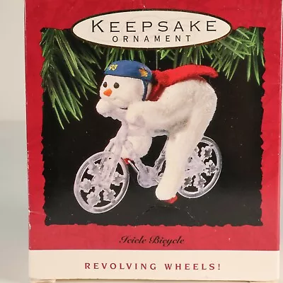 Hallmark Keepsake Ornament Icicle Bicycle Revolving Wheels 1993 • $5.98