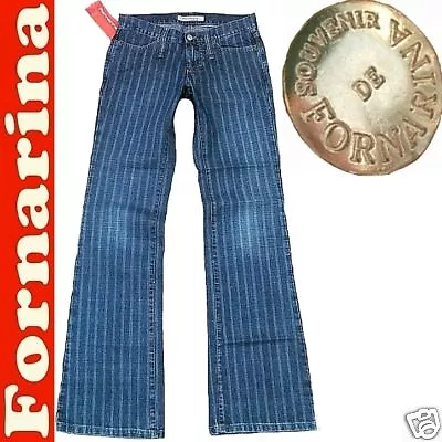 Fornarina TOY DENIM Elegant Business Pinstripe Jeans Trousers W27 L34 D:3 6 • $79.50