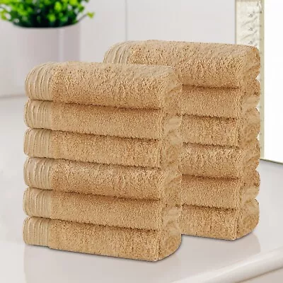 12-Piece Rayon From Bamboo Solid  Ultra-Plush Fluffy Face Towel/Washcloth Set • $28.90