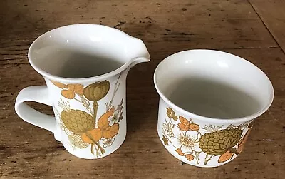 Vintage Midwinter Sugar Bowl And Milk Jug Countryside Pattern • £10