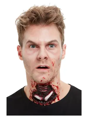Smiffys Exposed Cut Throat Wound Latex Prosthetic Special FX Horror Halloween • £6.99