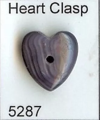 5287 Heart Clasp Wampum Bead Quahog Face Drilled • $9