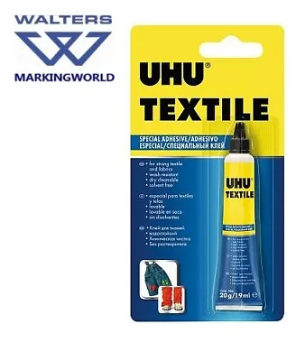 UHU Fabric & Textile Special Adhesive | Washable Solvent Free Glue 20g Tube • £4.56