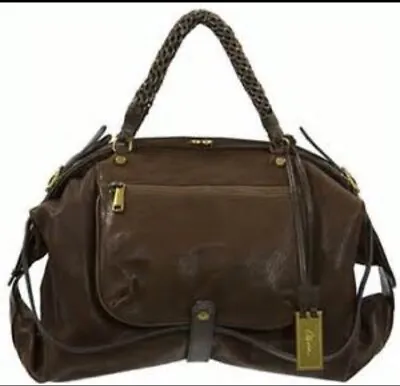 Joy Gryson Olivia Espresso/Brown/Black Textured Handbag!...$695.00 • $199
