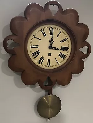 Vintage Mid Century Modern Pendulum Wall Clock Wooden Home Decorative Brown • $33.99