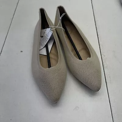 Old Navy Soft Knit Pointed Toe Ballet Flats Beige Women’s Size 7 • $24