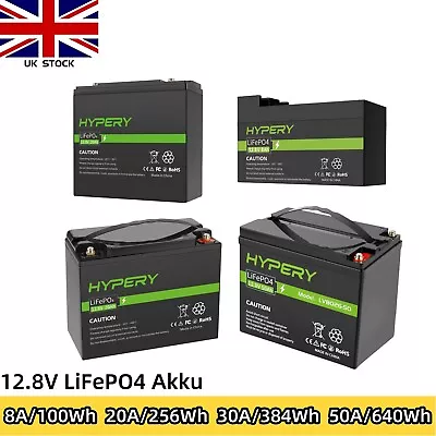 8Ah 20Ah 30Ah 50Ah 12V Lithium Solarbattery/14.6V LiFePO4 UK Charger Off-grid RV • £199.90