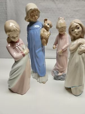 Lot Of 4 Vintage Lladro Style Porcelain Woman 9 -11  • $19.90