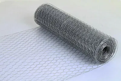 Galvanised Chicken Wire Mesh Fence Net Rabbit Netting Fencing Cages Runs Pens • £17.99